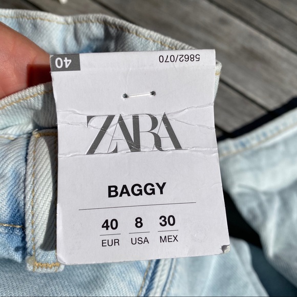 🐚 ZARA LIGHT DISTRESSED WASHED BAGGY JEANS! - Picture 8 of 16